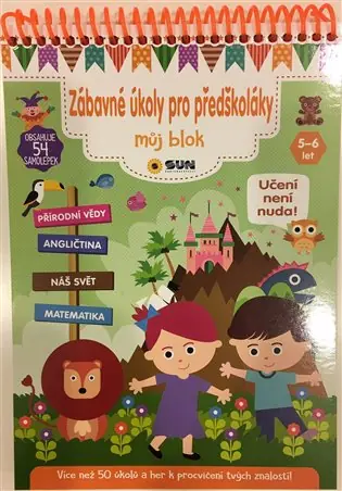 Super Cena Zábavné úkoly pro předškoláky 5-6 let - Můj blok plný úkolů a samolepek