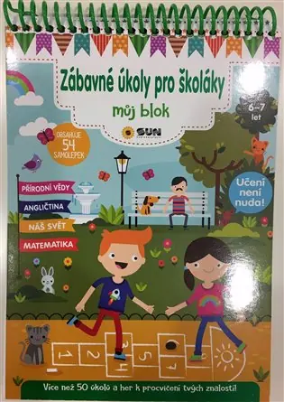 Vrácení Zdarma Zábavné úkoly pro školáky 6-7 let - Můj blok plný úkolů a samolepek