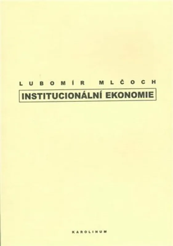 Institucionální ekonomie Nejlepší Cena