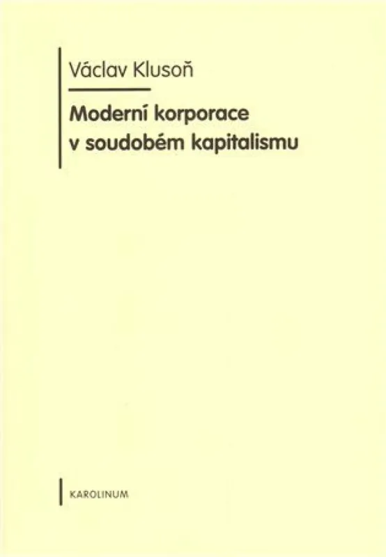 Moderní korporace v soudobém kapitalismu Vrácení Zdarma