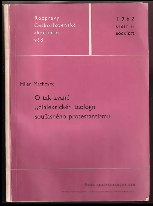 O tak zvané "dialektické" teologii současného protestantismu Horká Nabídka