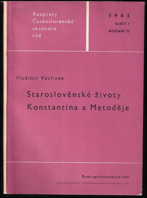 Staroslověnské životy Konstantina a Metoděje Jen Po Omezenou Doba
